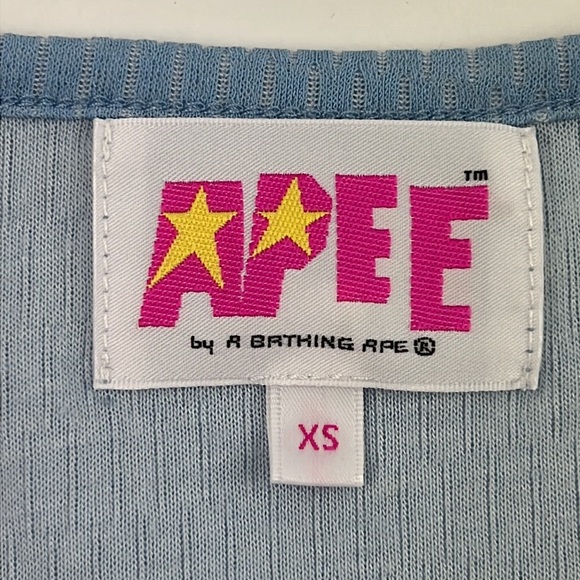 Apee - A Bathing Ape Blue V-Neck Crop Top - Picture 3 of 11